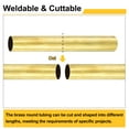 thumbnail image 4 of 2Pcs Brass Round Tube, 3.5mm OD 0.5mm Wall Thickness 200mm Length Seamless Tubing, 4 of 6