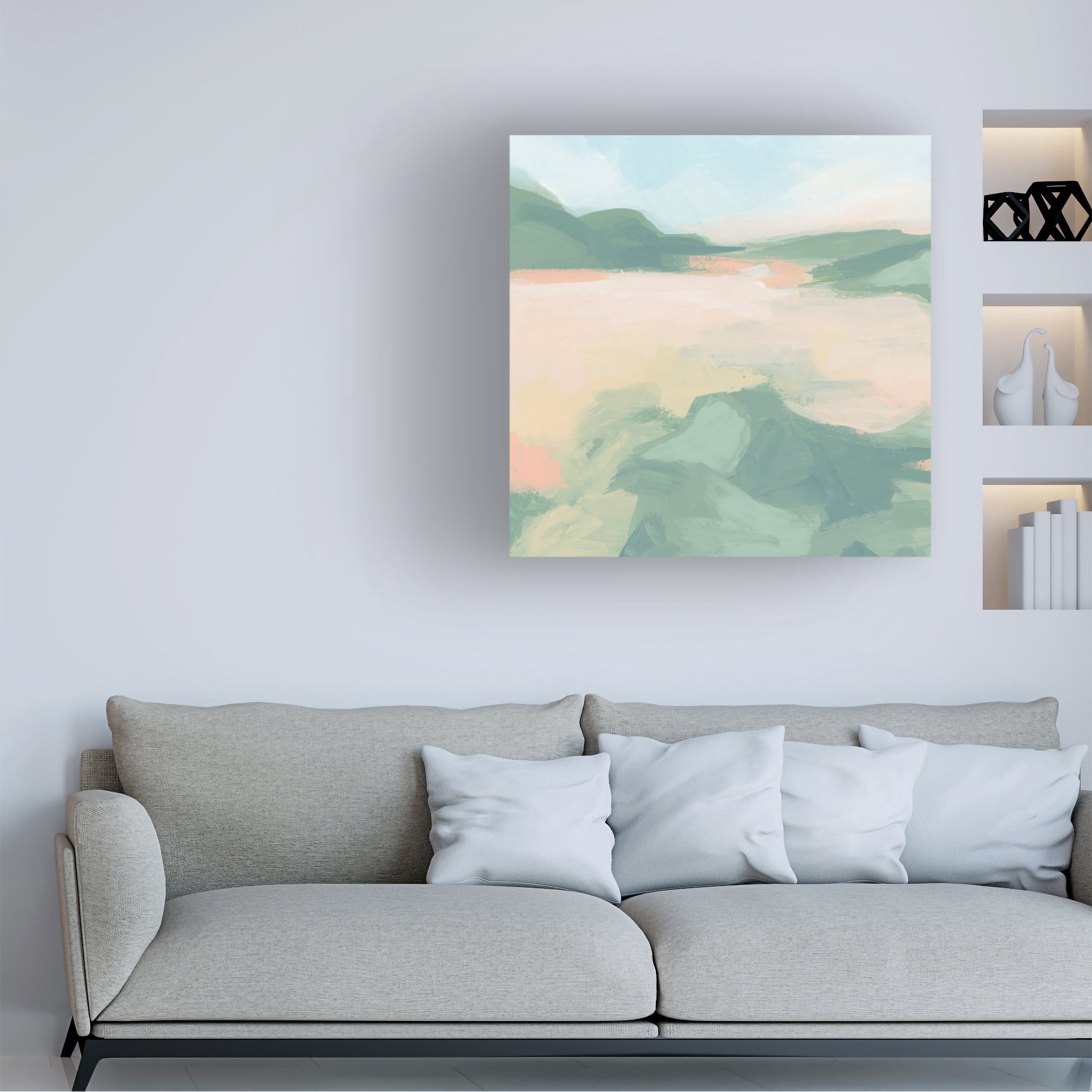 Canvas Wall Art - June Erica Vess 'Sandbar Cameo VI' Wall Art for Living Room, Bedroom, or Office Décor by Trademark Fine Art - 35 x 35 Inches