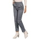 thumbnail image 4 of Pantalones de tartán a cuadros para mujer INSPIRE CHIC, elásticos, de cintura alta, rectos y largos, color gris azul, 4 of 5