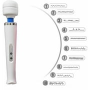 Artrylin 10 Speeds Wired Powerful Handheld Wand Massager with Strong Vibration, Personal Therapy Massager White