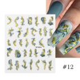 thumbnail image 1 of Marco plateado 3D para uñas, pegatinas de líneas de rayas de bronce plateado, deslizadores para uñas, calcomanías con patrón Tribal, tatuajes de uñas florecientes de mármol, 1 of 4