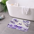thumbnail image 3 of SPXUBZ Non Slip Flannel Polyester Kitchen Floor Mat With Purple Flowers And Butterflies For Bedroom Bathroom Decoration 24x16 inch, 3 of 5