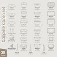 thumbnail image 2 of Bakken Master 38 Piece Granite Cookware and Bakeware Set – Nonstick Granite Coating, Pots and Pans with Detachable Handles and Tempered Glass Lids, 6-piece Bakeware set, 12-piece Mixing Bowls,Brown, 2 of 9