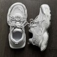 thumbnail image 5 of Men's Silver Vintage Chunky Mesh Sneakers Shock Absorbing Non Slip Height Increasing Retro Street Walking Shoes, 5 of 5