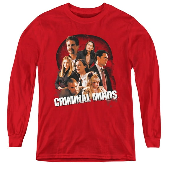 Criminal Minds Brain Trust Youth Long Sleeve T-Shirt Red