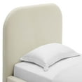 thumbnail image 6 of Keynote Performance Velvet Curved Twin Platform Bed in Alabaster, 6 of 9