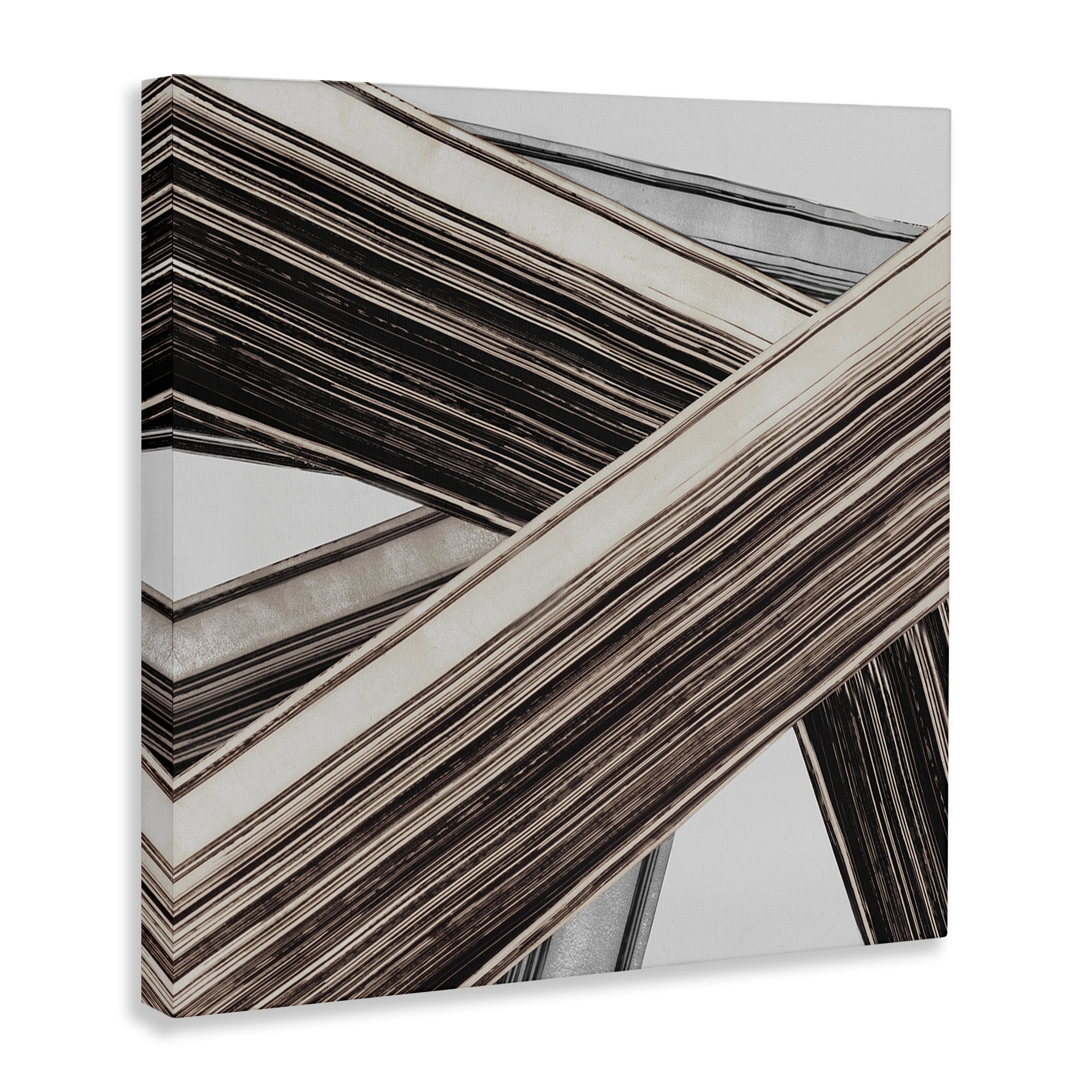 Stupell Industries Woven Lines Composition Abstract Painting Wrapped Canvas Art Print Wall Art, 36 x 36
