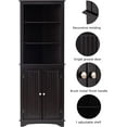 thumbnail image 2 of Spirich Home Tall Corner Cabinet with Two Doors and Three Tier Shelves, Free Standing Corner Storage Cabinet for Bathroom, Kitchen, Living Room or Bedroom, Espresso, 2 of 6