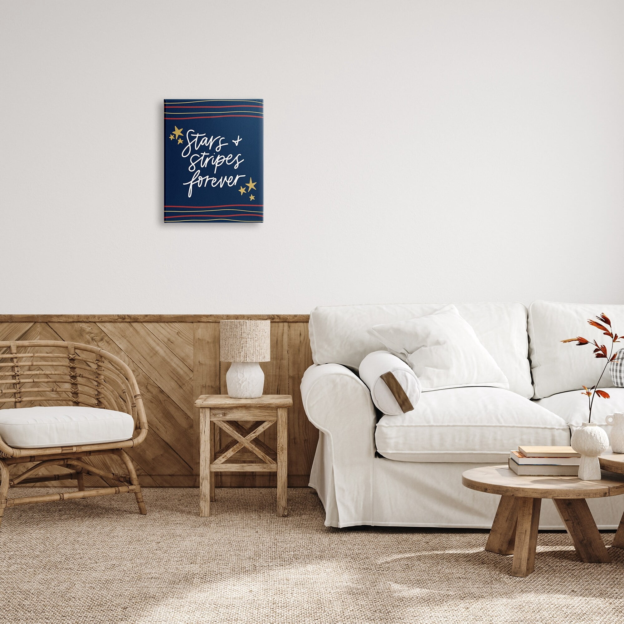 Stupell Industries Stars Stripes Forever Americana Independence Day Graphic Art Gallery Wrapped Canvas Print Wall Art, Design by Amanda Houston