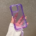 thumbnail image 4 of Allytechgroup iPhone 15 Pro Max Case with Lanyard, Clear TPU PC Hybrid Shockproof Anti-Scratch Corner Protective Bumper Wireless Charging Support Hand Strap Cover for Apple iPhone 15 Pro Max,Purple, 4 of 10
