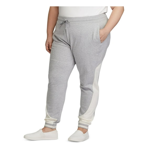 RALPH LAUREN Womens Gray Heather Lounge Pants Plus Size: 1X