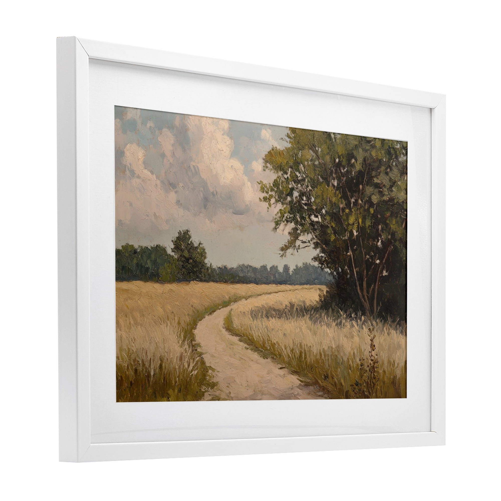 Stupell Industries Peaceful Thinking Path White Framed Print Under Glass, design by Petal Prints Design