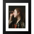 thumbnail image 2 of Pietro Rotari 19x24 Black Modern Framed Museum Art Print Titled - Girl Looking Through a Telescope, 2 of 5