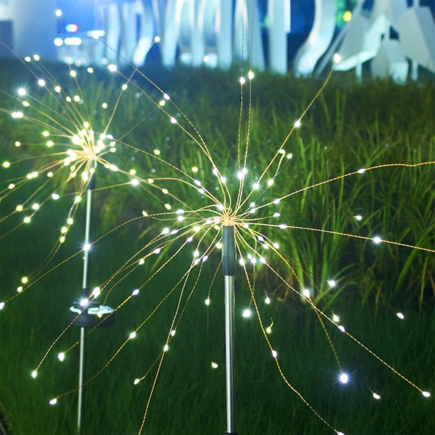 Luces solares de fuegos artificiales, luz de jardín, lámpara de césped impermeable para exteriores