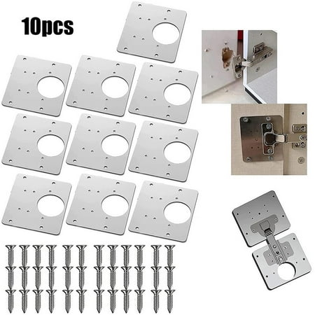 

10XHinge Repair Plate Rust Resistant Steel niture Cupboard Repair Mount Tool