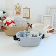 thumbnail image 4 of Manunclaims Storage Basket with Handle Hand Woven Nordic Style Cotton Rope Desktop Organizer Storage Holder for Bedroom, 4 of 8