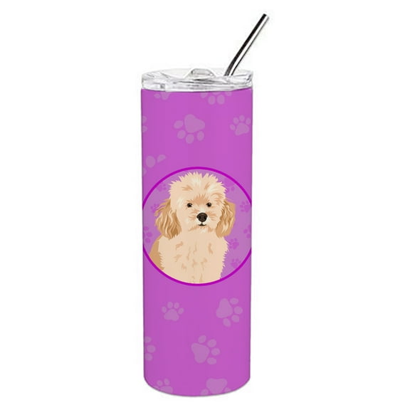 Carolines Treasures WDK1390TBL20 Poodle Toy Apricot Stainless Steel 20 oz Skinny Tumbler Pink 20 oz multicolor