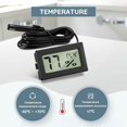 thumbnail image 3 of Digital Thermometer Hygrometer with External Probe Temperature Gauge Humidity Meter for Reptile Incubator Poultry Reptile Living Room Office (3 Pcs), 3 of 4