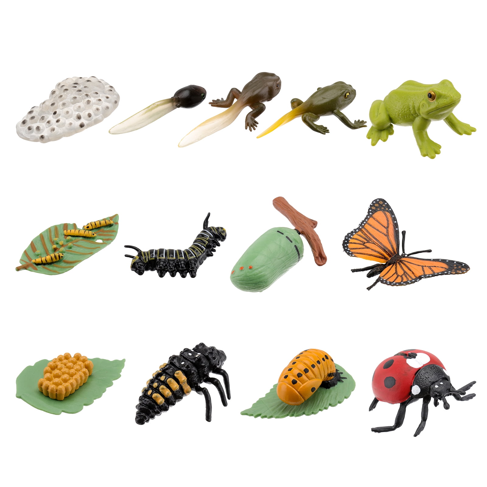 24pcs Vivid PVC Nature Animal Model Fish Butterfly Figures Child Toy Gifts 