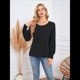 thumbnail image 5 of Camisas de Larga para Mujer, Blusas Plisadas Informales de Negocios con Puños Fruncidos. Negro XL, 5 of 8