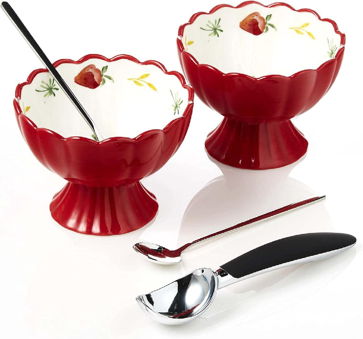 Ice Cream Bowls Set Ice Cream Sundae bowls, Stainless spoons and