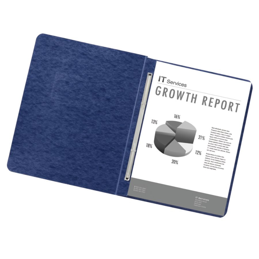 Office Depot Pressboard Side-Bound Report Binders With Fasteners, Dark Blue, 60% Recycled, Pack Of 10, A7025127