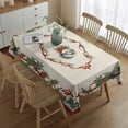thumbnail image 2 of Red Christmas Table Cloth,Wrinkle Free Table Cover with Polyester,Waterproof Reusable Tablecloth for Kitchen Picnic Party (Rectangle,60x84inch), 2 of 5
