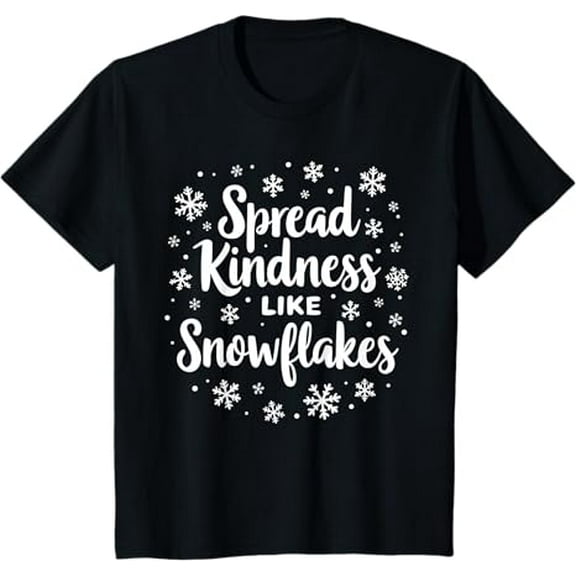 Xmas Themed Spread Kindness Like Snowflakes Positive Message Boys T-Shirt