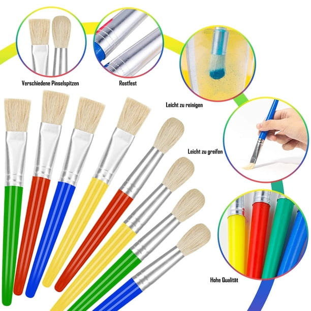Juego De 20 Pinceles De Cerdas Para Dibujo Artístico Y Grafiti Coloridos Pinceles Para Pintura Al Oleo Para Ninos Juego De 20 Pinceles De Cerdas Para Dibujo Artístico Y Grafiti Coloridos Pinceles Para Pintura Al Oleo Para Ninos