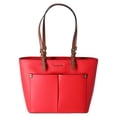 thumbnail image 4 of Michael Kors Jet Set Travel Medium Double Pocket Tote Vegan Leather Dark Sangria, 4 of 6