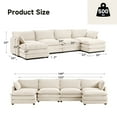 thumbnail image 4 of JUSTLET U-Shaped Sectional Sofa Set, Indoor Furniture Convertible Modular Corduroy Sectional Sofa Set with 2 Ottomans for Living Room,Beige, 4 of 10