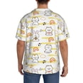 thumbnail image 7 of Goofa Rabbit And Milk Tea Printed Men's Casual Short-sleeved Shirt,Lightweight Breathable Button-down,Summer Casual men's top,Versatile Fashion shirt-X-Large, 7 of 7