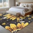 thumbnail image 5 of Sunflower Bee Large Area Rugs for Bedroom Living Room, Soft Non Slip Carpet Bedside Rug, Black Yellow Farm Flower Spring Summer Rectangular Floor Cover Kitchen Accent Rug 6'x9' for Dining Room/Office, 5 of 9