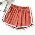 thumbnail image 4 of Aayomet Womens Shorts Casual Cotton Cute Shorts Elastic High Waisted Ruffle Flowy Pleated Beach Shorts Vacation Outfits,Orange M, 4 of 4