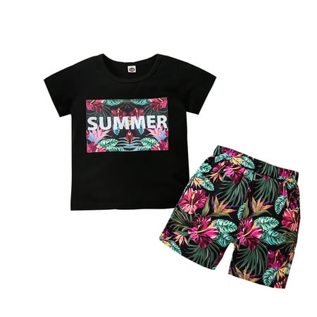 

Baby Boy Clothes OutfitsCottonLetter Print TopCasual2PC Set