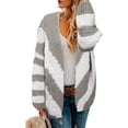 thumbnail image 1 of QWZNDZGR Womens Open Front Long Sleeve Chunky Knit Cardigan Sweaters Loose Outwear Coat, 1 of 8