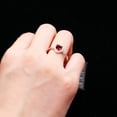 thumbnail image 7 of Uloveido S925 Sterling Silver Red Heart Ring Halo Promise Wedding Rings for Women (Size 7), 7 of 7