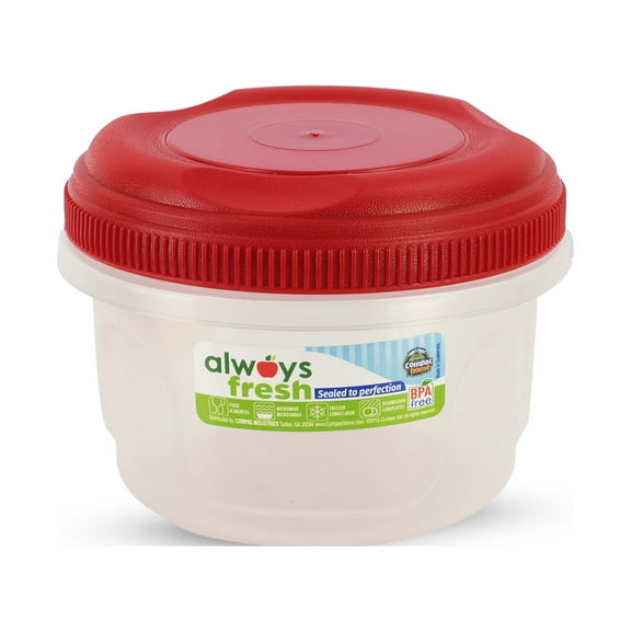 Compac Home 16oz Hi-Top Food Storage Containers, Red Chef, Portion Control, Dishwasher Safe