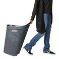 thumbnail image 5 of Mind Reader 60L Rolling Laundry Hamper, Clothes Basket, Wheels, Plastic, 29.25"H, Gray, 5 of 9
