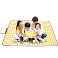 thumbnail image 1 of Soidarity Colchoneta de Picnic impermeable plegable para exteriores a cuadros rojos y blancos, almohadilla gruesa de moda, transpirable, suave, portátil, carpas Rejilla blanca amarilla 150*150cm Soidarity OD001135-18, 1 of 6