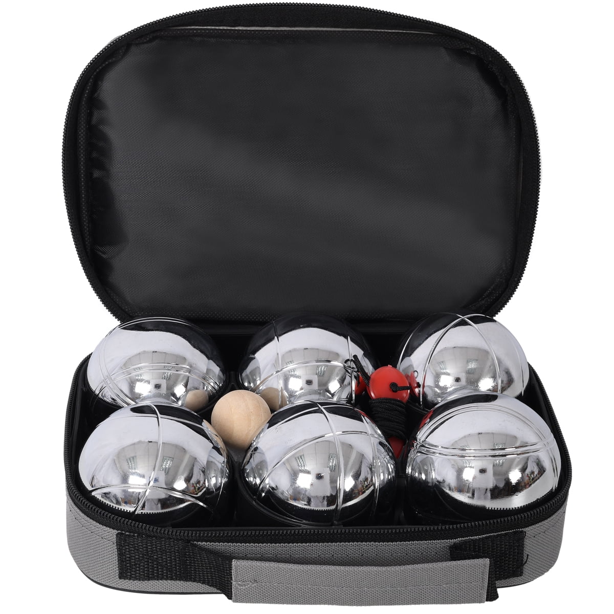 ZHICHUN Boules Set Large Action Game for Outdoor Beach Lawn Backyard Family Party Games for Adults Gray Steel