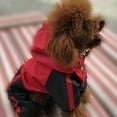 thumbnail image 4 of SPRING PARK Pet Apparel Dog Clothing Clothes Rain Snow Coats Waterproof Raincoats 4 Four Legs Raincoat for Small Medium Large Big Size Dogs Adorable Hoodie Costumes for Outdoor, 4 of 7