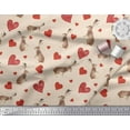 thumbnail image 2 of Soimoi White Cotton Duck Fabric Bunny & Heart Print Fabric by Yard 42 Inch Wide, 2 of 3