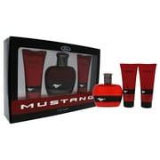 Classic Collection Mustang Red for Men, EDT Spray, After Shave Balm Hair and Body Wash, 3 Pc Gift Set, 3.4 oz
