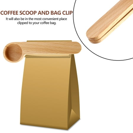 

Coffee Scoop and Bag Clip 5 Pcs Wooden Coffee Scoop and Bag Clip Measure Spoon 2-In-1 Bags Sealer Measuring Spoon for Beans Espresso Coffee Tea