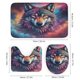 thumbnail image 3 of Lobo galáctico-theme 4-Piece Shower Curtain Set with Rugs, Waterproof Bathroom Decor Set Includes Bath Mat, U-Shaped Rug, Toilet Lid Cover and Curtain with Hooks, 3 of 6