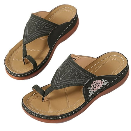 

Womens Summer Plus Round Toe Flower Mid-heel Casual Wedge Slippers Summer Open Toe Slide Sandals Comfortable Flats Flip-Flops Sandal Casual Platforms Wedge Sandals Heeled Sandals A30288