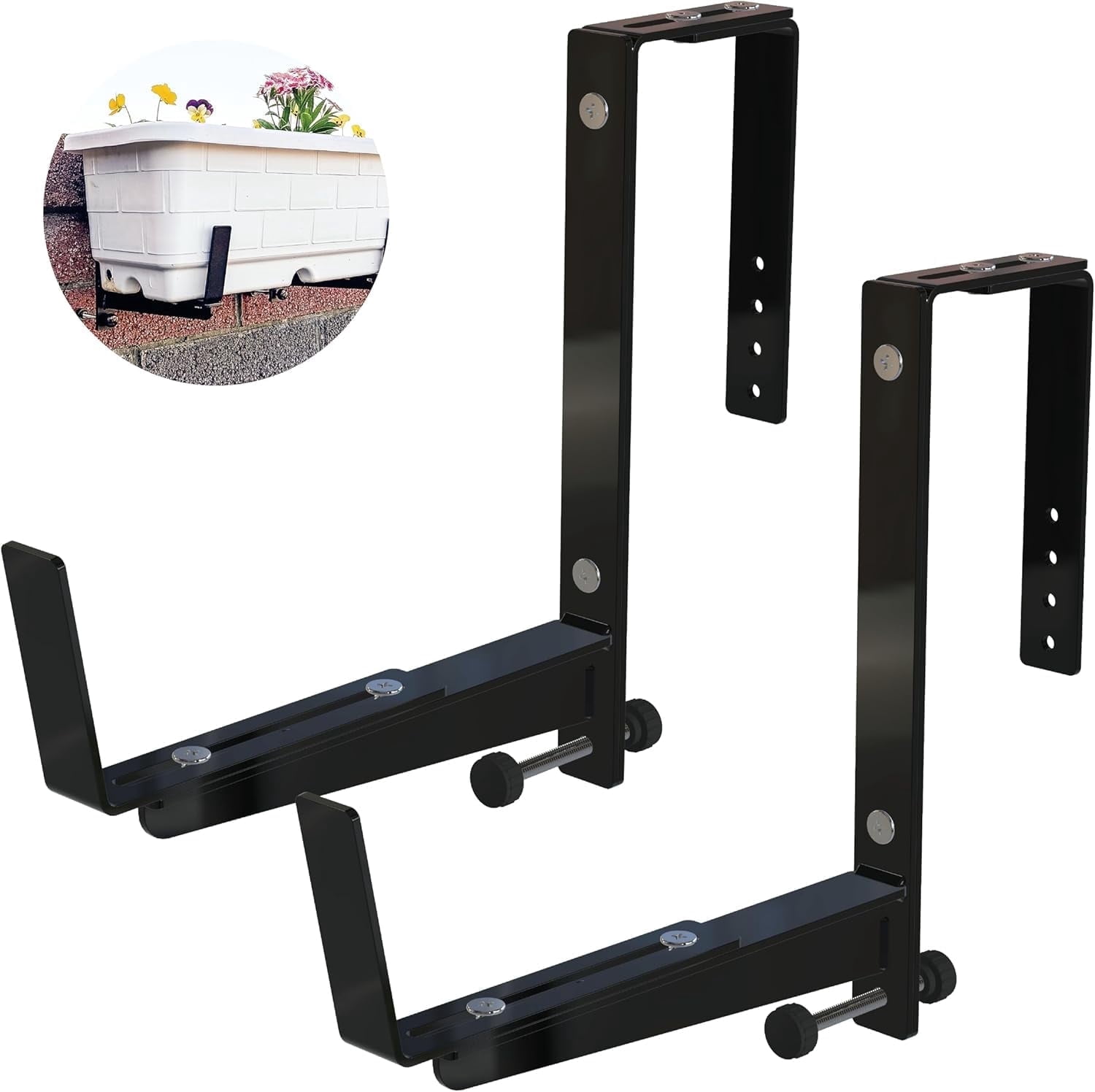 Adjustable Railing Planters With Coco Liners 2 Pack 24