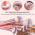 thumbnail image 4 of Brochas de maquillaje MAANGE de fibra sintética, 20 unidades, con caja de regalo, color rosa, 4 of 9