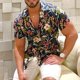 thumbnail image 3 of Camisas De Compresion Hombres Casual Impreso Camisas Moda Top Blusa Camisas (A, L), 3 of 7